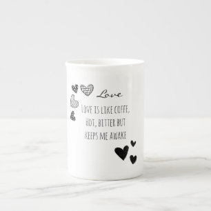 Caneca De Porcelana Dia dos Namorados, O Amor é como Café
