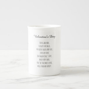 Caneca De Porcelana Dia dos Namorados, Rosas são vermelhas Violetas sã