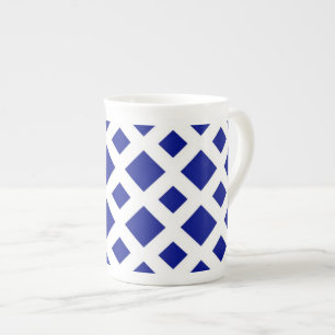 Caneca De Porcelana Diamantes de marinho em Branco