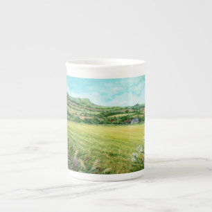 Caneca De Porcelana Dias ouro em South Downs ao sol