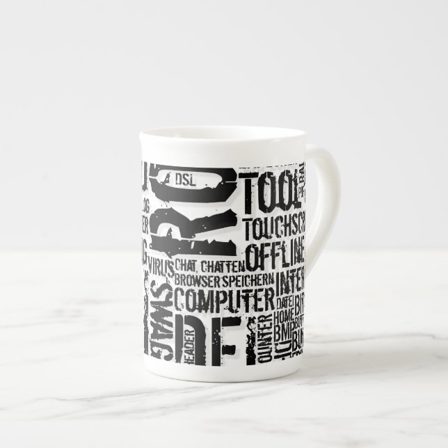 Caneca De Porcelana Dicionário de Computador... (Frente Esquerda)