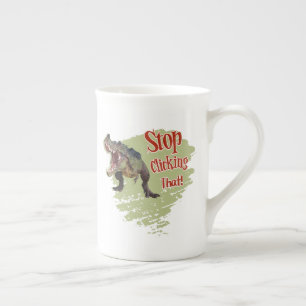Caneca De Porcelana Dino Divertido Pare de Clicar