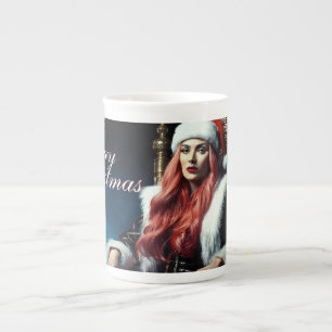 Caneca De Porcelana Diva de Couro e Pelos – Feliz Natal