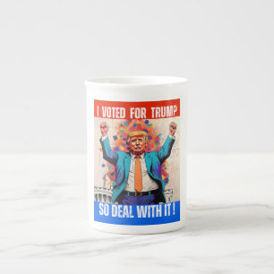 CANECA DE PORCELANA DONALD TRUMP - VOTEI A FAVOR DA TRUMP, POR ISSO TR