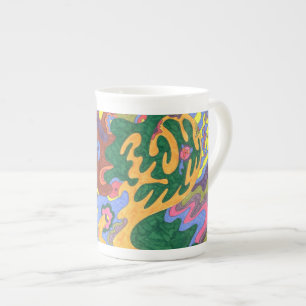 Caneca De Porcelana "Dourado" Abstrato Art
