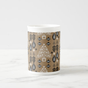 Caneca De Porcelana Dourado Decinto de Natal Norueguês