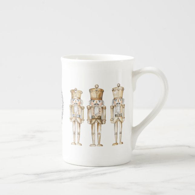 Caneca De Porcelana Dourado Natal do Nutcracker (Direita)