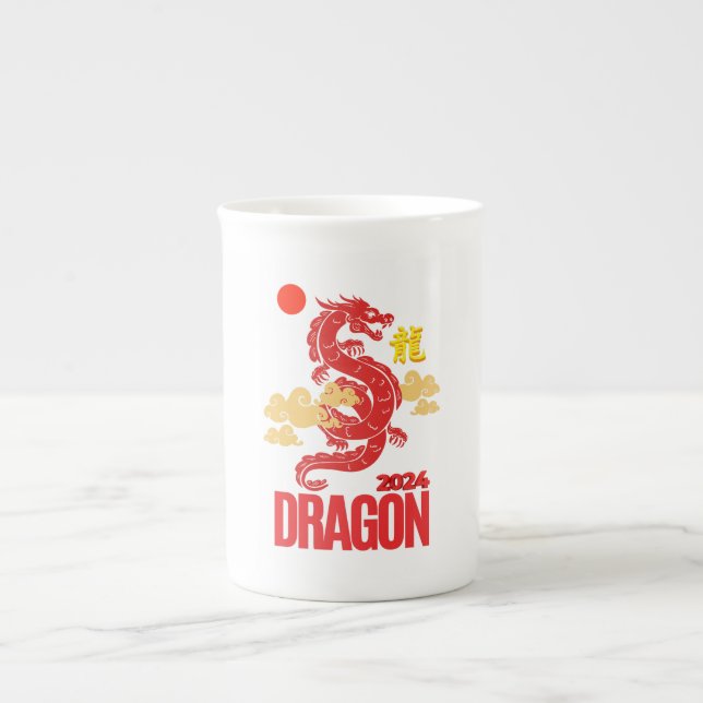 Caneca De Porcelana Dragão vermelho 2024 (Frente)