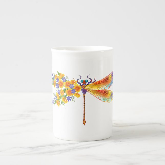 Caneca De Porcelana Dragonfly Amarelo (Frente)