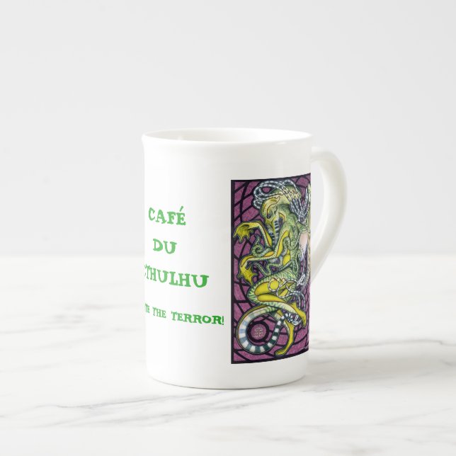 Caneca De Porcelana Dread Cthulhu Mug Bone China (Frente Esquerda)