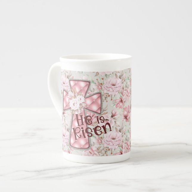 Caneca De Porcelana Ele é Risen Bone China Mug (Frente Esquerda)