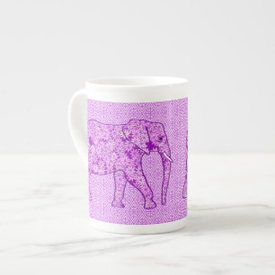 Caneca De Porcelana Elefante da flor - roxo amethyst