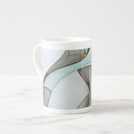 Caneca De Porcelana Elegância Dourada abstrato Moderna Turquesa Brown