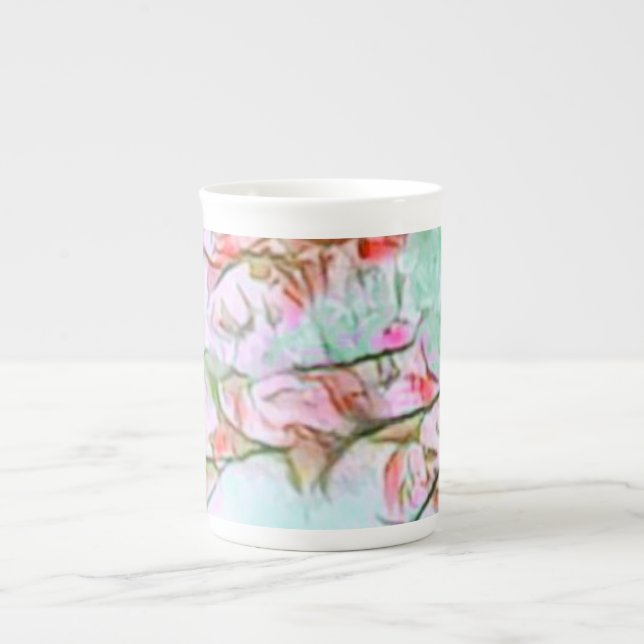 Caneca De Porcelana Elegante Cherry Blossoms Specialty Bone China Mug (Frente)