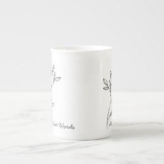 Caneca De Porcelana Elegante Estilo Simples de Texto Personalizado Pre