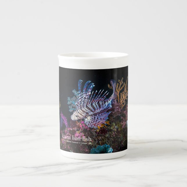 Caneca De Porcelana Elegante Lionfish (Frente)