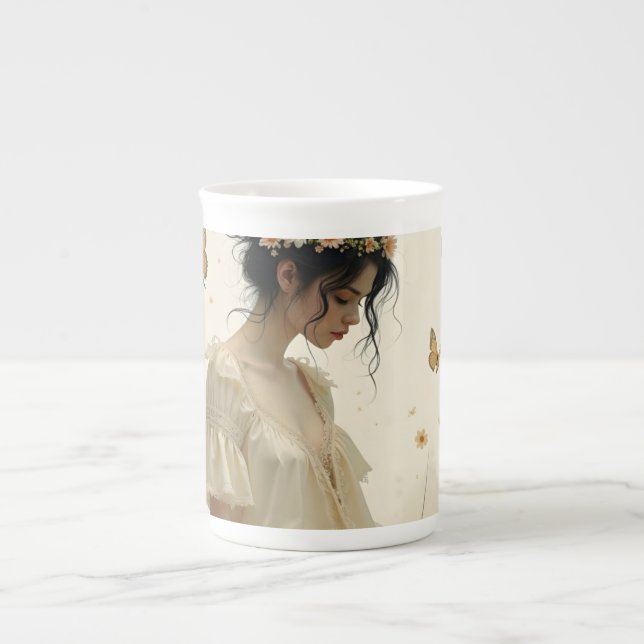 Caneca De Porcelana Eleição gentil em uma dança de borboleta (Frente)
