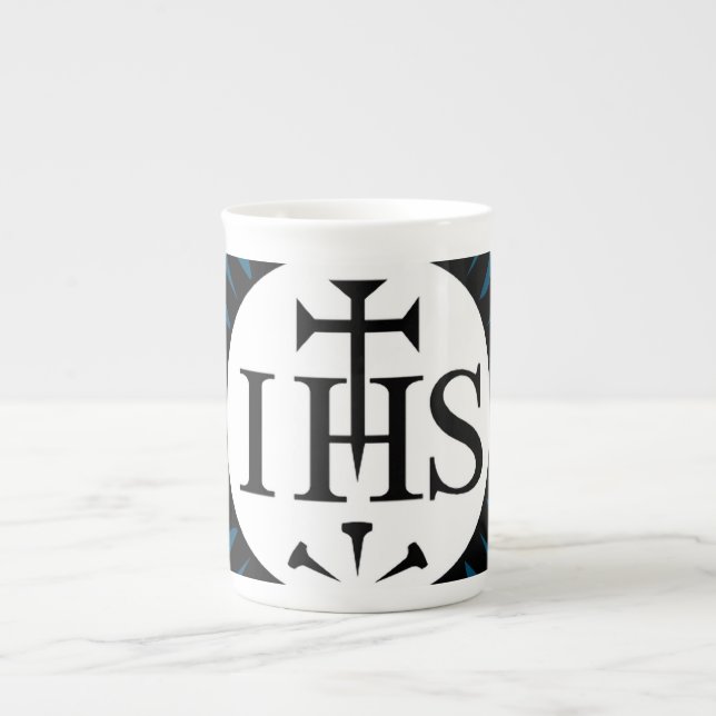 Caneca De Porcelana Emblema da Sociedade de Jesus (Frente)