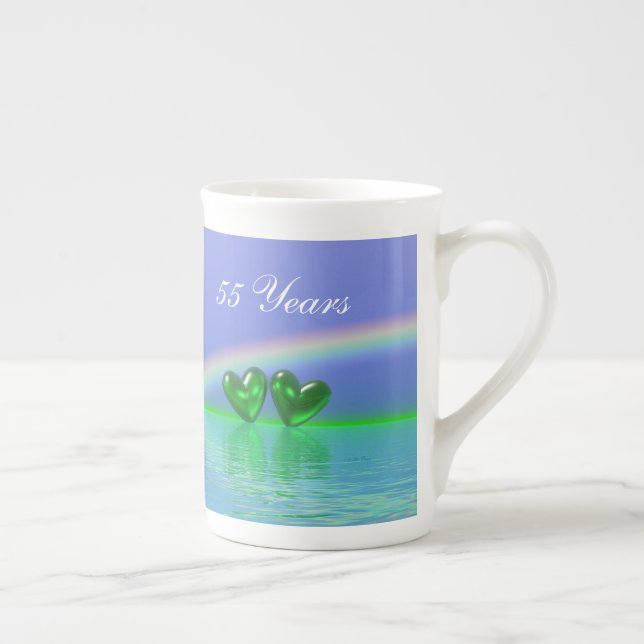Caneca De Porcelana Emerald Hearts, 55 anos (Direita)