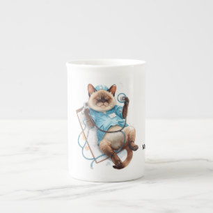 Caneca De Porcelana Enfermeira tira soneca para os gatinhos