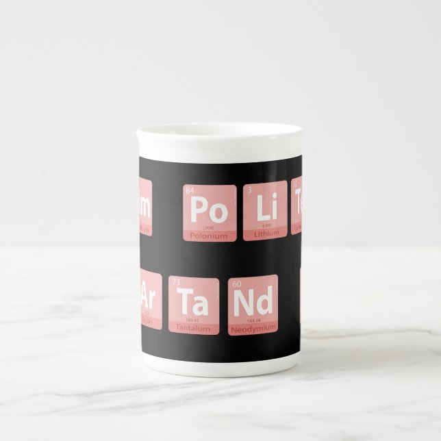 Caneca De Porcelana Engraçado Elementos Químicos Design Smart Cute Pol (Frente)