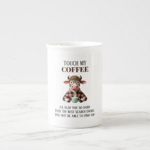 Caneca De Porcelana Engraçado "Toque meu café" Café
