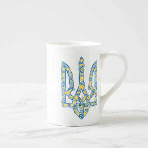 Caneca De Porcelana Énica nacional ucraniana emblem trident trizub
