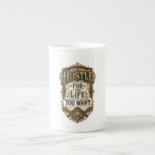 Caneca De Porcelana Esforce-se Pela Vida Que Você Quer - Coroa de Leão