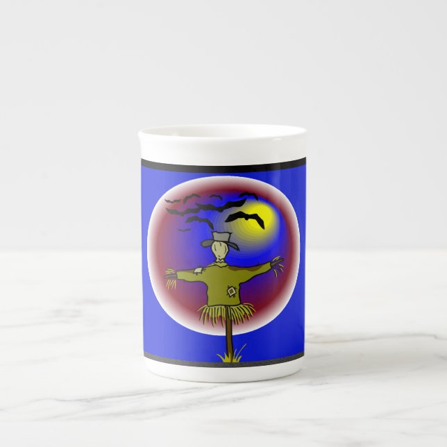 Caneca De Porcelana Espantalho sem rosto - (Frente)