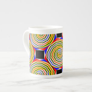 Caneca De Porcelana Espirais amarelos de Kenneth Yoncich