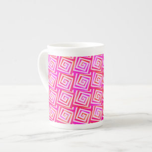 Caneca De Porcelana Espirais quadrados modernos do século médio - mu