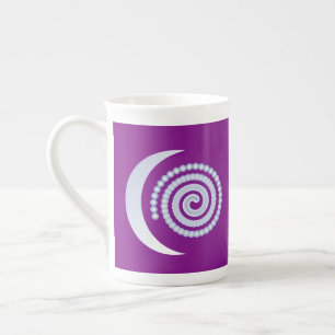 Caneca De Porcelana Espiral da Lua Silver em roxo