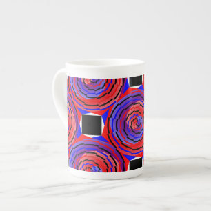 Caneca De Porcelana Espiral Red & Blue Counter de Kenneth Yoncich