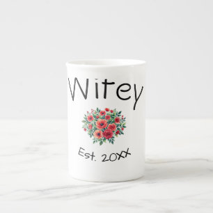 Caneca De Porcelana Esposa floral vermelha este Ano futura esposa dia