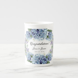 Caneca De Porcelana Esqueça-Me-Não Flores Aquarela Elegante