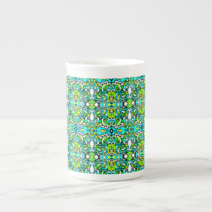 Caneca De Porcelana estilo de vintage da versão retro swirl doodle 60