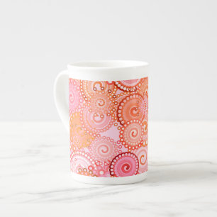 Caneca De Porcelana Estilos frágeis, corais e cor-de-rosa