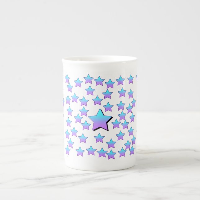 Caneca De Porcelana Estrelas Azuis (Frente)