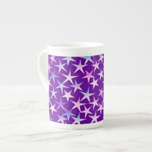 Caneca De Porcelana Estrelas do cetim, lavanda no roxo