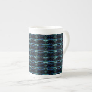 Caneca De Porcelana Estrelas Verdes Azuis do Arco-Íris, Padrão Artdeco