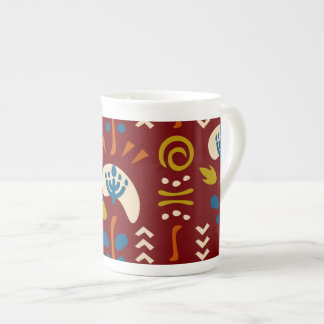 Caneca De Porcelana Ethnic Folk Floral Pattern
