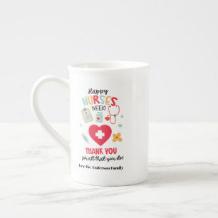 Caneca De Porcelana Etiqueta de Presente de Apreciação de ENFERMEIRA P