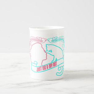 Caneca De Porcelana eu adoro gato, só eu e meu gato