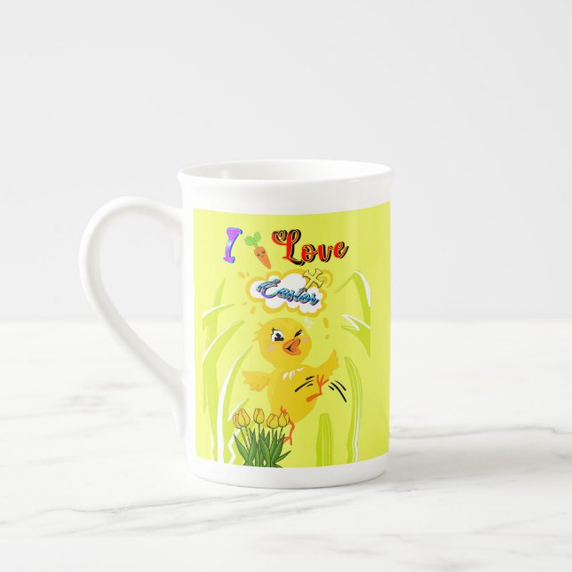 Caneca De Porcelana Eu adoro Páscoa (Esquerda)