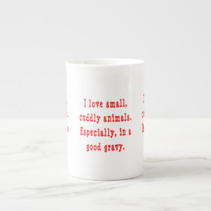 Caneca De Porcelana Eu Amo Animais Pequenos e Fofinhos Num Bom Molho V