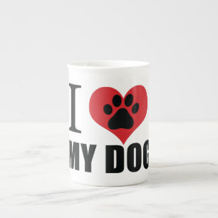 Caneca De Porcelana Eu amo meu travesseiro decorativo de cachorro