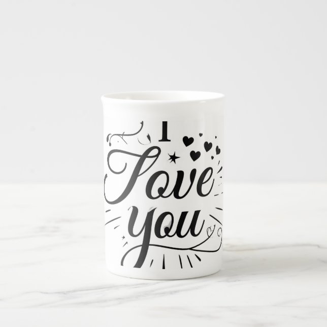 Caneca De Porcelana eu amo você (Frente)