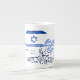 Caneca De Porcelana Eu apoio Israel. Eu oro por Israel.