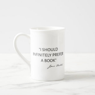 Caneca De Porcelana Eu Deveria Preferir Infinitamente Um Livro - Jane 