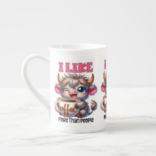 Caneca De Porcelana Eu Gosto Mais de Café do que de Pessoas 